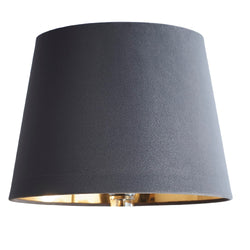 Grey Velvet and Gold Inner Modern Easy Fit Tapered Drum Lampshade 30cm