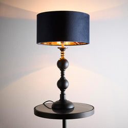 Navy Blue Velvet Table Lamp 
