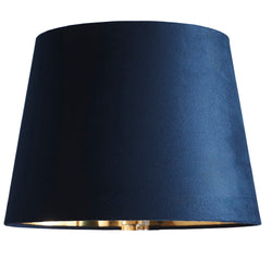 Britalia BRL14VELVET/NAV Navy Blue Velvet and Gold Inner Modern Easy Fit Tapered Drum Lampshade - 36cm Diameter