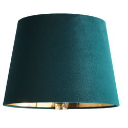 Britalia BRL14VELVET/GREEN Green Velvet and Gold Inner Modern Easy Fit Tapered Drum Lampshade - 36cm Diameter