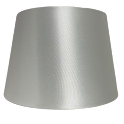 Britalia BRL12SATINDR/IVO 12" Cream Satin and White Inner Rolled Edge Vintage Tapered Drum Lamp Shade