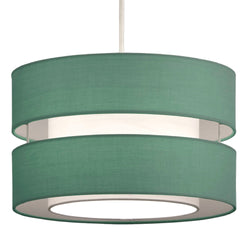 Duck Egg Blue Cotton Fabric Double Layer Retro Easy Fit Drum Lampshade 30cm