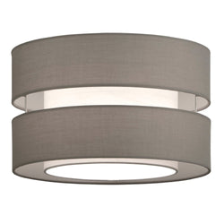 Grey Cotton None Electric Drum Pendant Lamp Shade