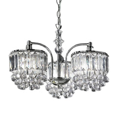 Britalia BRLABRAMCHR/3LT Polished Chrome Modern 3 Light Ceiling Pendant with Beaded Crystal Droplets
