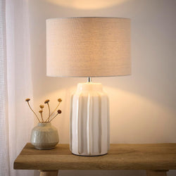 Cream Ceramic Table Lamp with Cream Shade