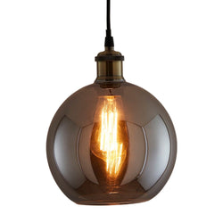 Smoky Glass & Black Pendant Light
