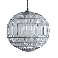 Britalia BRLAPOLLO/PE Polished Chrome and Crystal Globe Modern Easy Fit Non Electric Pendant