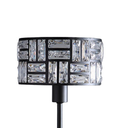Black metal and crystal modern table lamp 