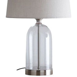 Clear Glass Bell Cloche Jar Dome Table Light