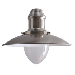 Britalia BRLCHESTERSN/PE Brushed Nickel Industrial Fisherman Style Non Electric Pendant with Clear Glass Diffuser