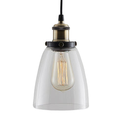 Clear Glass & Black Pendant Light