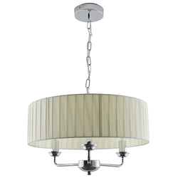 Chrome & Cream Shade Ceiling Light
