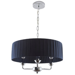 Chrome & Navy Blue Shade Ceiling Light