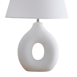 Britalia BRLGRACE/TLWS White Ceramic Modern Table lamp with White Cotton Shade