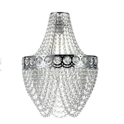 Britalia BRLHAYLECLE/PEN Chrome and Clear Acrylic Bead Vintage Easy Fit Chandelier Pendant Shade