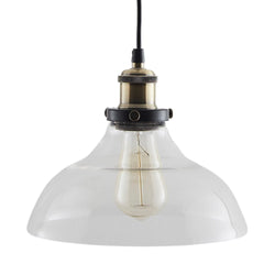 Clear Glass & Black Pendant Light