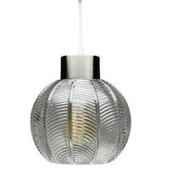 Clear Rib Glass Retro Pendant Light Shade