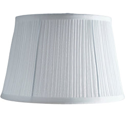 White Faux Silk Vintage Mushroom Pleated Tapered Lampshade 30cm