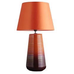 Britalia BRLCANADAORA/TL Satsuma Orange Ceramic Modern Table Lamp With Satsuma Orange Silk Shade - 44.5cm Height